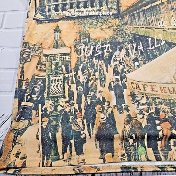 vtg Steven land art t-shirt all over print Paris cafe de la paix street 3XL - Picture 8 of 8